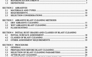 AS 1627.4:2005 pdf – Metal finishing-Preparation and pretreatment of surfaces Part 4: Abrasive blast cleaning of steel