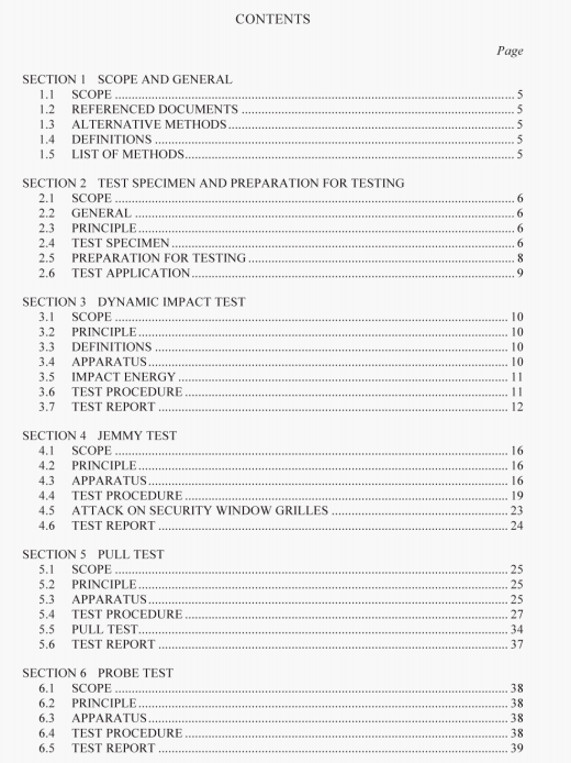 AS 5041:2003 pdf – Methods of test-Security screen doors and window grilles