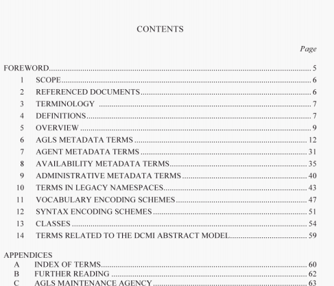 AS 5044.1:2010 pdf – AGLS Metadata Standard Part 1: Reference description