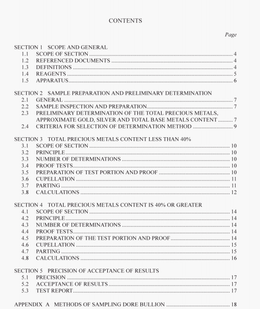 AS 3515.1:2005 pdf – Gold and gold bearing alloys Part 1: Determination of gold content(less than 30%)—Gravimetric (fireassay) method