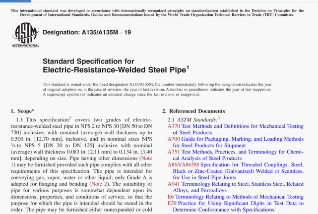 ASTM A135:19 pdf download