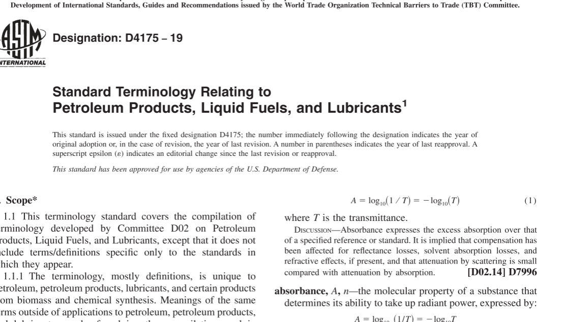 ASTM D4175:19 pdf download