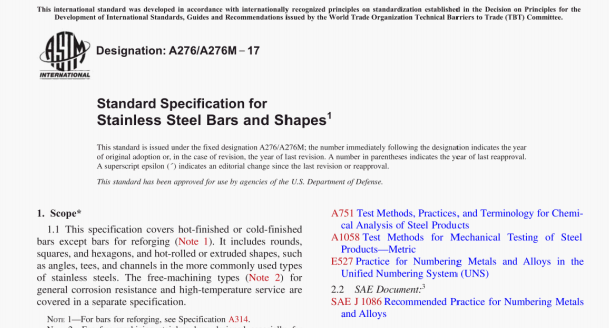 ASTM A276:17 pdf download