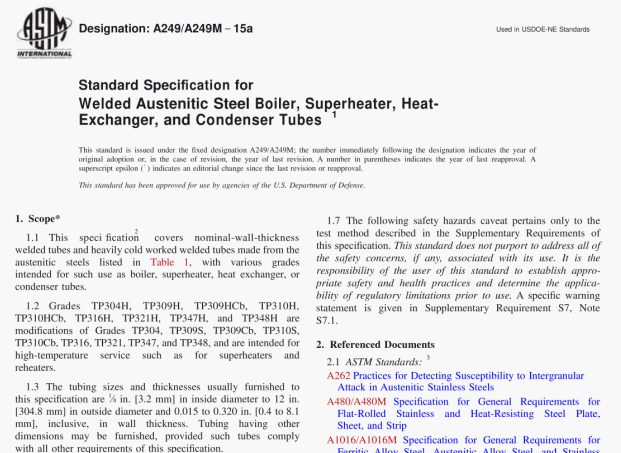 ASTM A249:15 pdf download