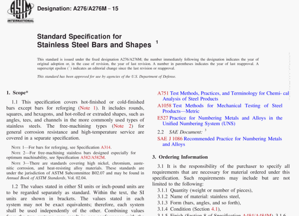 ASTM A276:15 pdf download