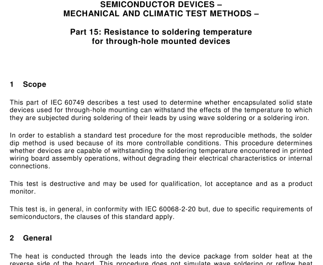IEC 60749-15:2010 pdf free download