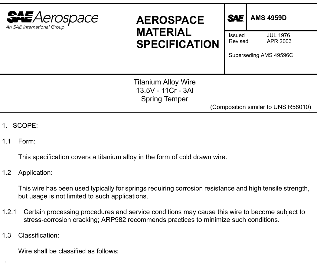 SAE AMS 4959D:2003 pdf download